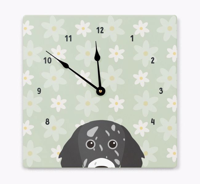 Daisy Pattern: Personalized {breedFullName} Wall Clock