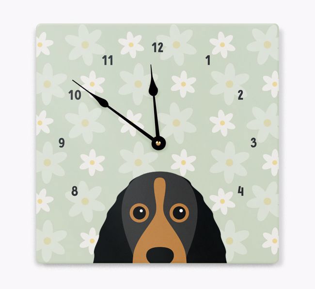 Daisy Pattern: Personalized {breedFullName} Wall Clock