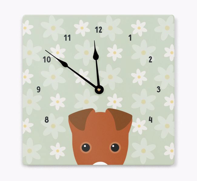 Daisy Pattern: Personalized {breedFullName} Wall Clock