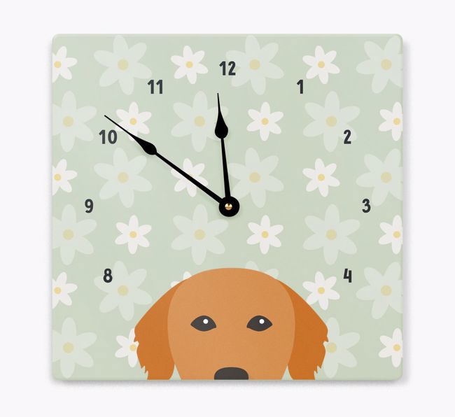 Daisy Pattern: Personalised {breedFullName} Wall Clock