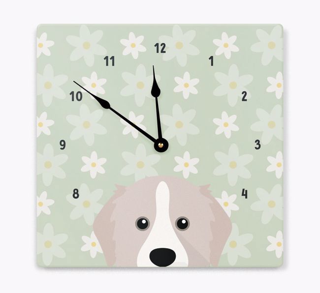 Daisy Pattern: Personalized {breedFullName} Wall Clock