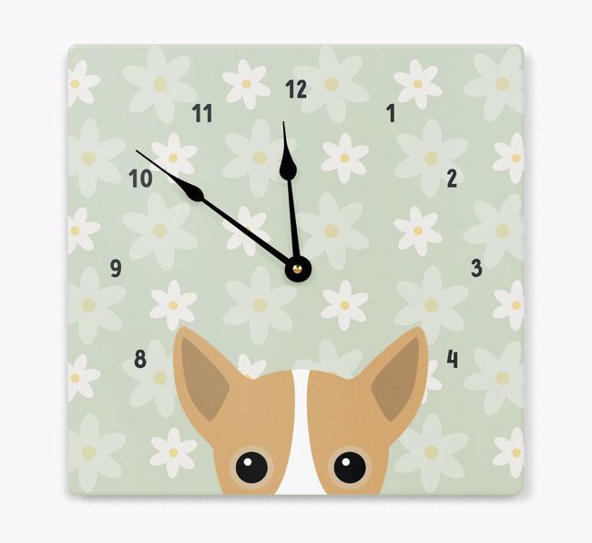 Daisy Pattern: Personalized {breedFullName} Wall Clock