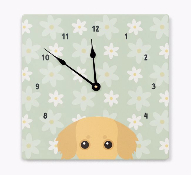 Daisy Pattern: Personalized {breedFullName} Wall Clock