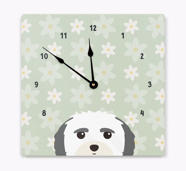 Daisy Pattern: Personalized {breedFullName} Wall Clock