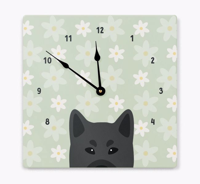 Daisy Pattern: Personalized {breedFullName} Wall Clock