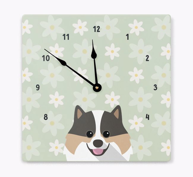 Daisy Pattern: Personalized {breedFullName} Wall Clock