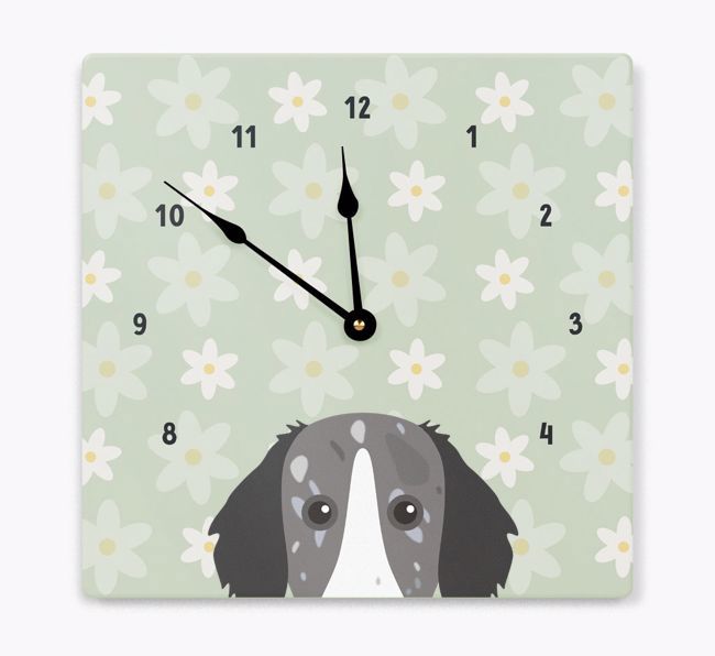 Daisy Pattern: Personalized {breedFullName} Wall Clock