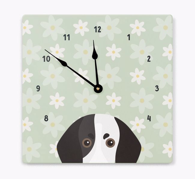 Daisy Pattern: Personalized {breedFullName} Wall Clock