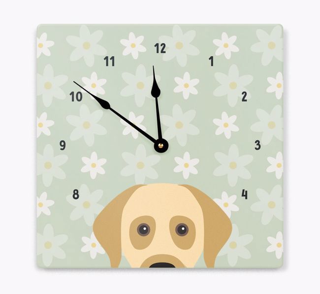 Daisy Pattern: Personalized {breedFullName} Wall Clock