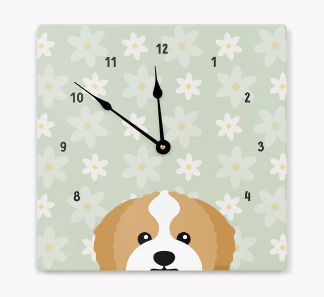 Daisy Pattern: Personalized {breedFullName} Wall Clock