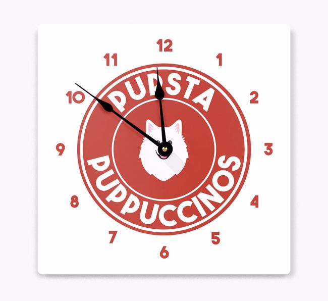 Pupsta Puppuccinos: Personalised {breedFullName} Wall Clock