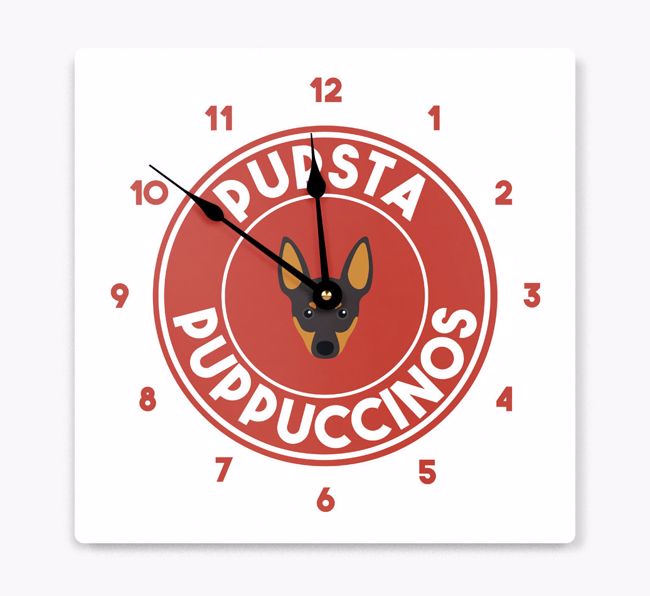 Pupsta Puppuccinos: Personalized {breedFullName} Wall Clock