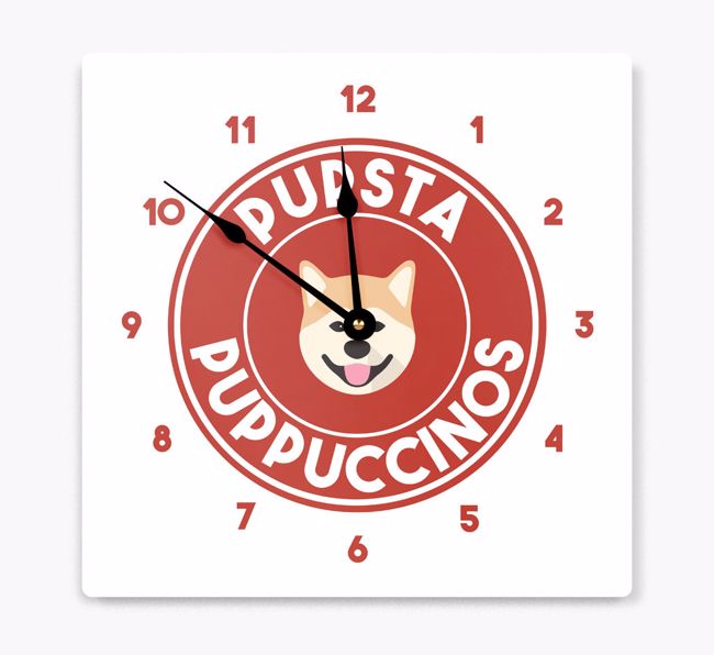 Pupsta Puppuccinos: Personalized {breedFullName} Wall Clock
