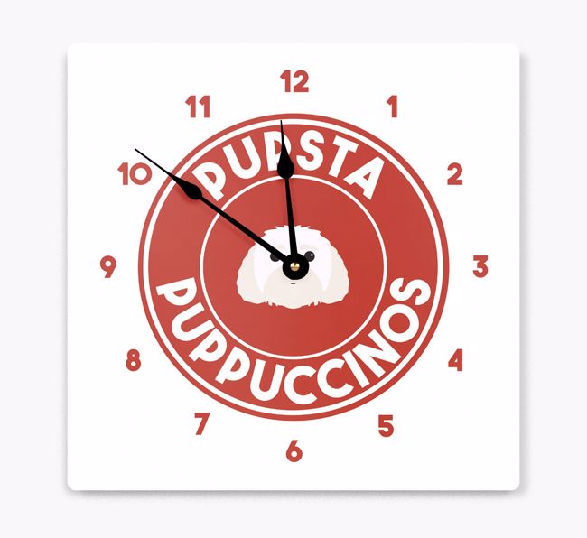 Pupsta Puppuccinos: Personalized {breedFullName} Wall Clock