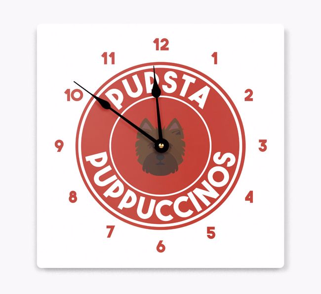 Pupsta Puppuccinos: Personalised {breedFullName} Wall Clock