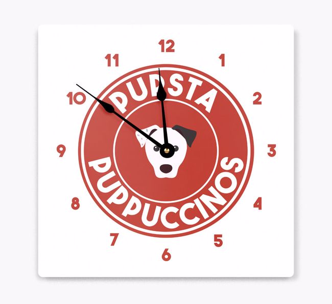 Pupsta Puppuccinos: Personalized {breedFullName} Wall Clock