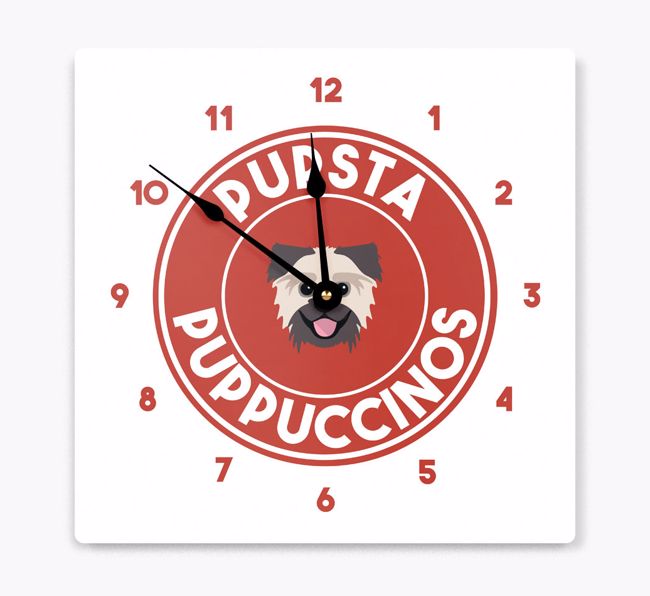 Pupsta Puppuccinos: Personalised {breedFullName} Wall Clock