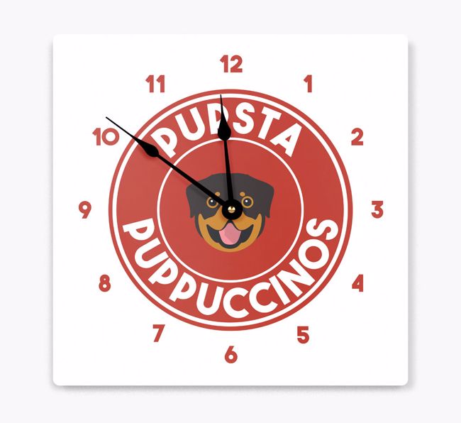 Pupsta Puppuccinos: Personalised {breedFullName} Wall Clock