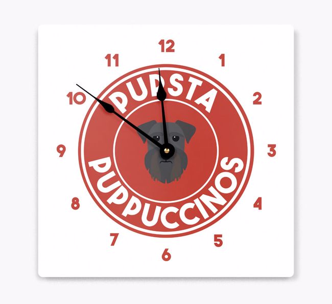 Pupsta Puppuccinos: Personalized {breedFullName} Wall Clock