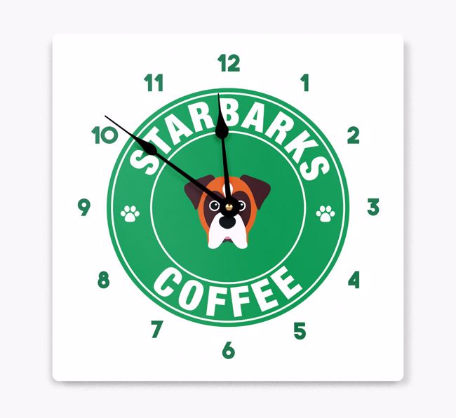 Starbarks Coffee: Personalised {breedFullName} Wall Clock