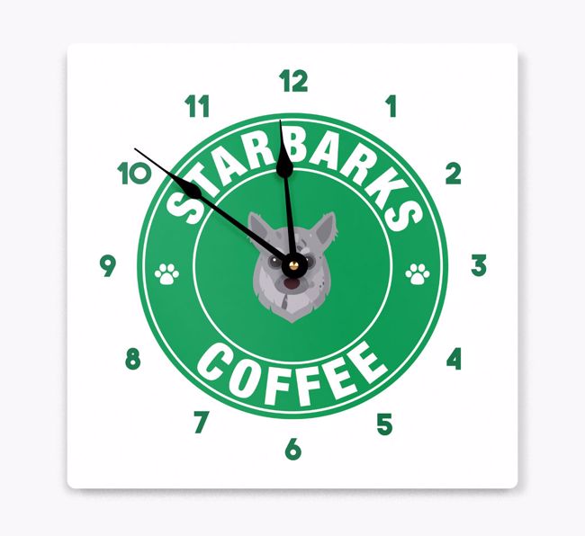 Starbarks Coffee: Personalised {breedFullName} Wall Clock