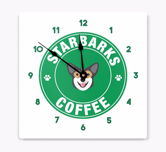 Starbarks Coffee: Personalized {breedFullName} Wall Clock