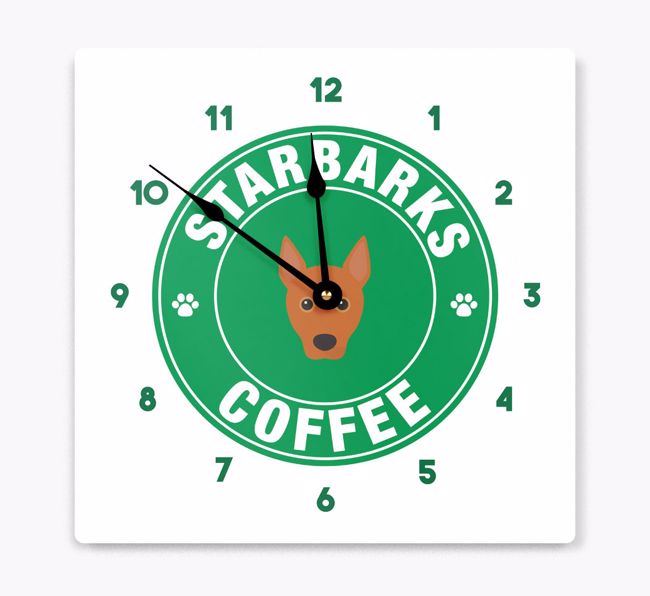 Starbarks Coffee: Personalized {breedFullName} Wall Clock