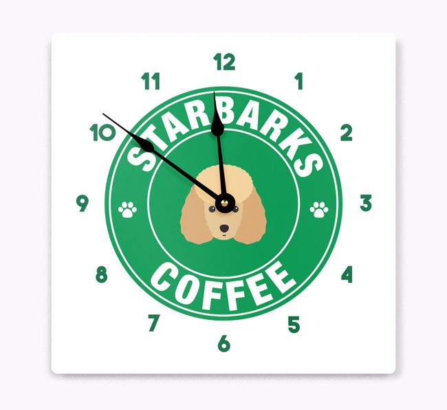 Starbarks Coffee: Personalized {breedFullName} Wall Clock