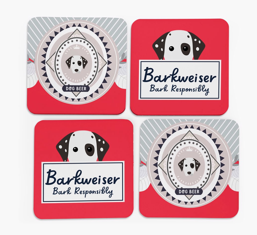 Barkweiser: Personalized {breedFullName} Coasters - front of coasters