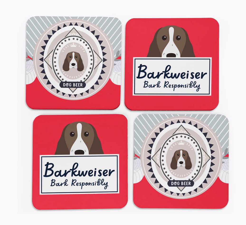 Barkweiser: Personalised {breedFullName} Coasters - front of coasters