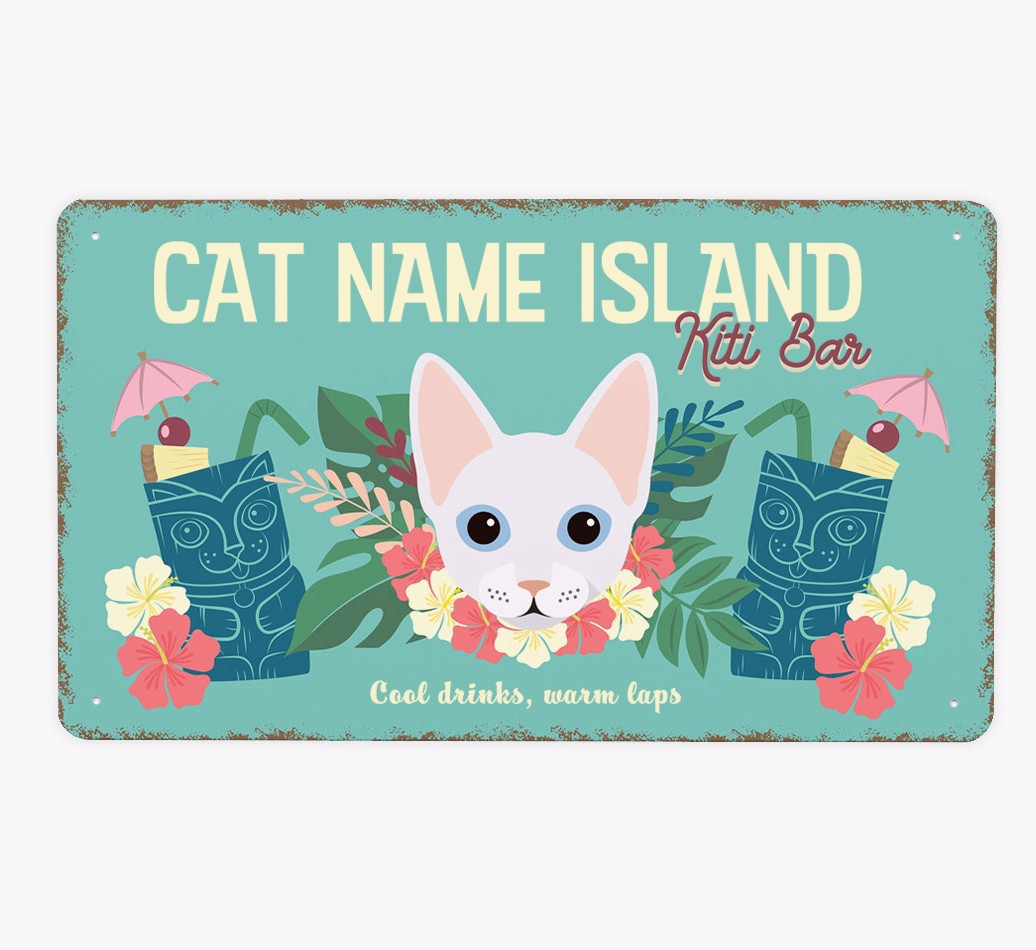 Island Kiti Bar: Personalized {breedFullName} Metal Sign - Front view