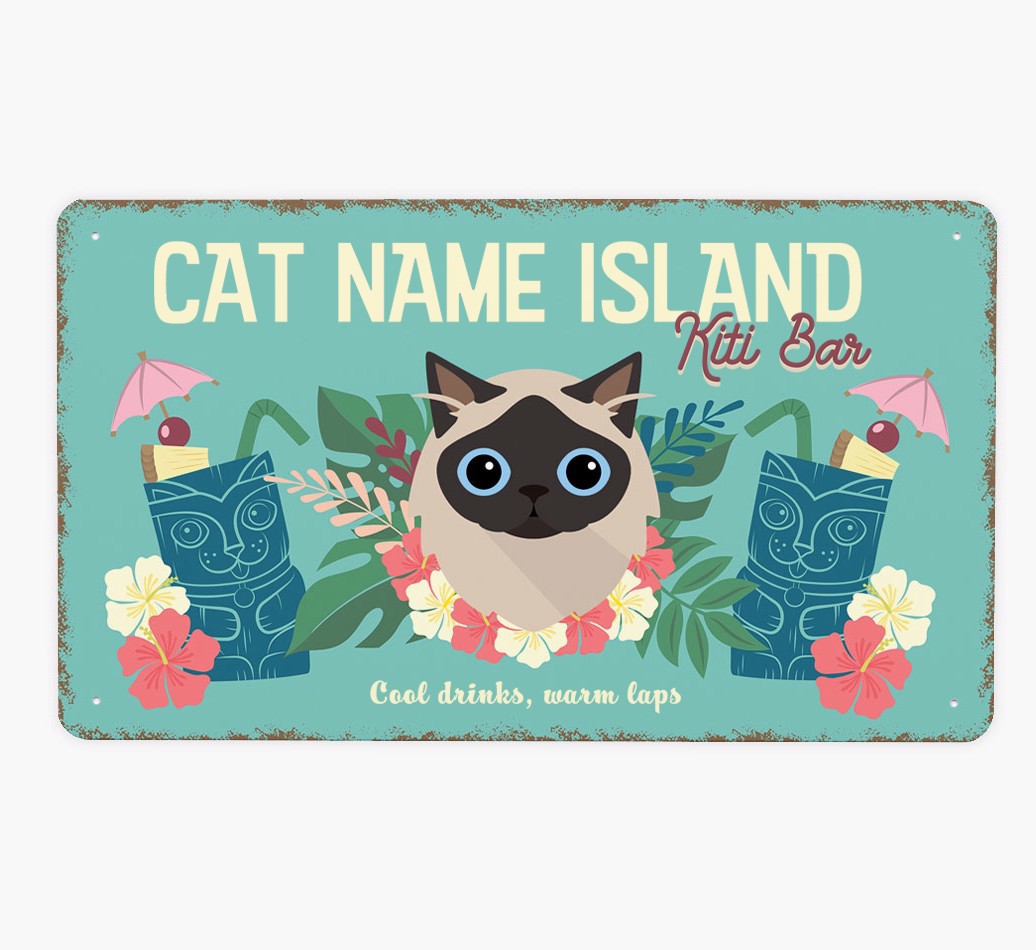 Island Kiti Bar: Personalized {breedFullName} Metal Sign - Front view
