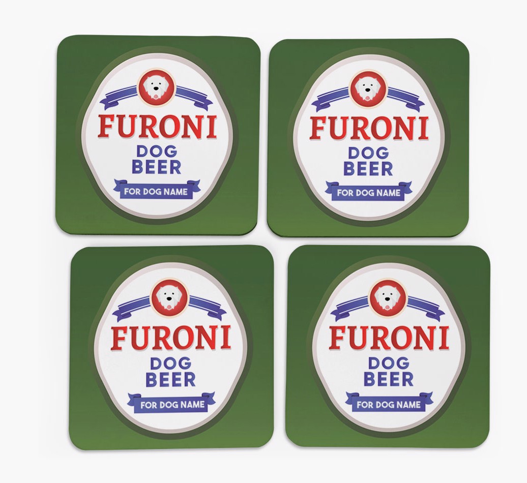 Furoni: Personalised {breedFullName} Coasters - front of coasters
