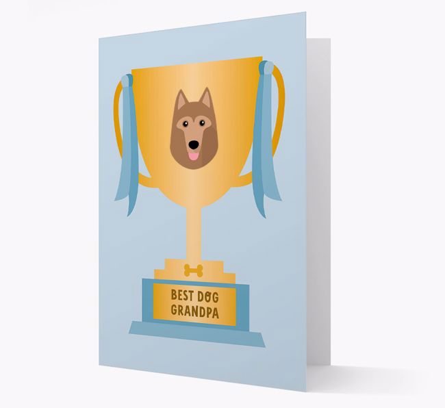 Best Grandad Trophy: Personalized {breedFullName} Card