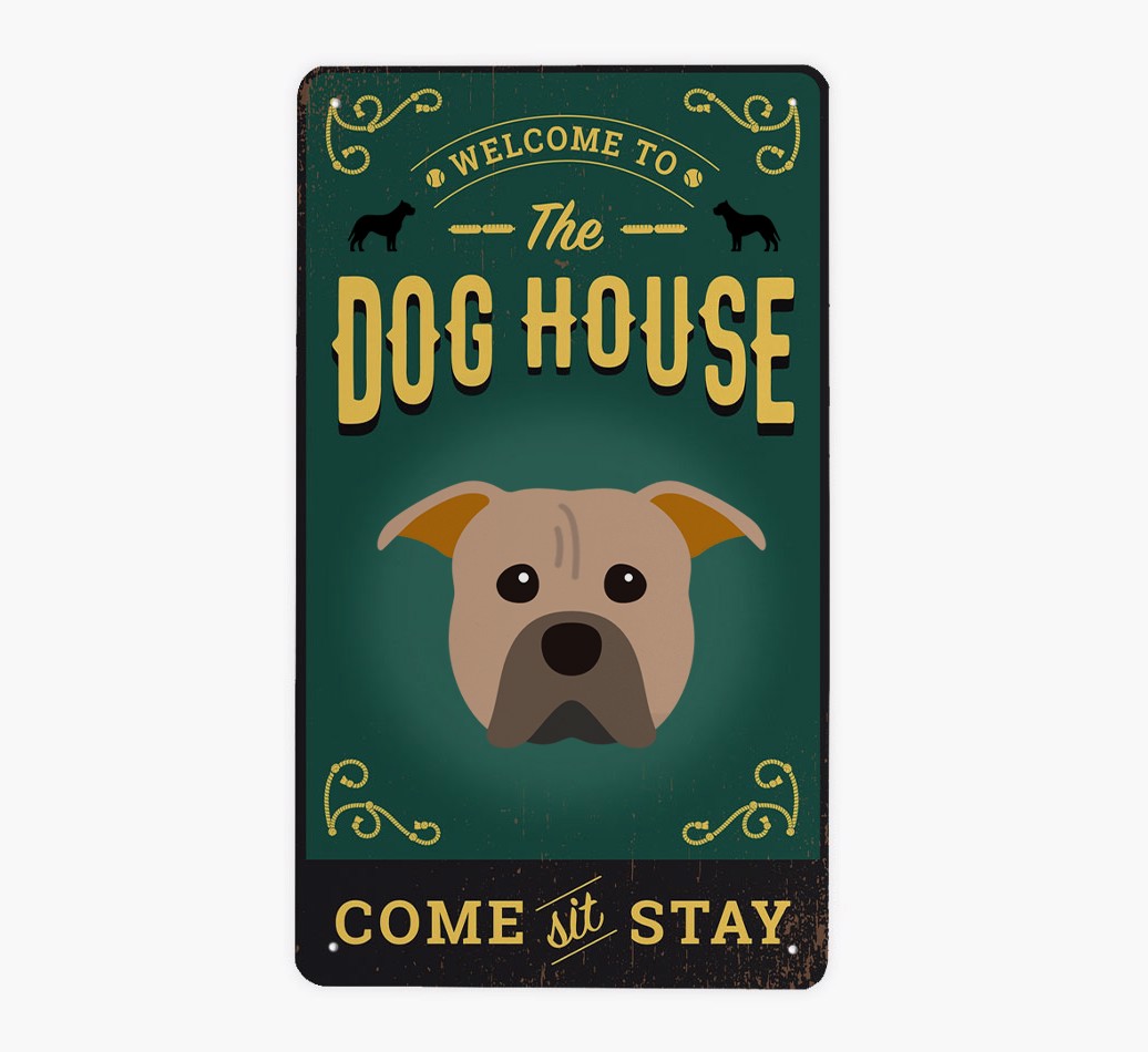 The Dog House Pub Sign: Personalized {breedFullName} Metal Sign - Front view