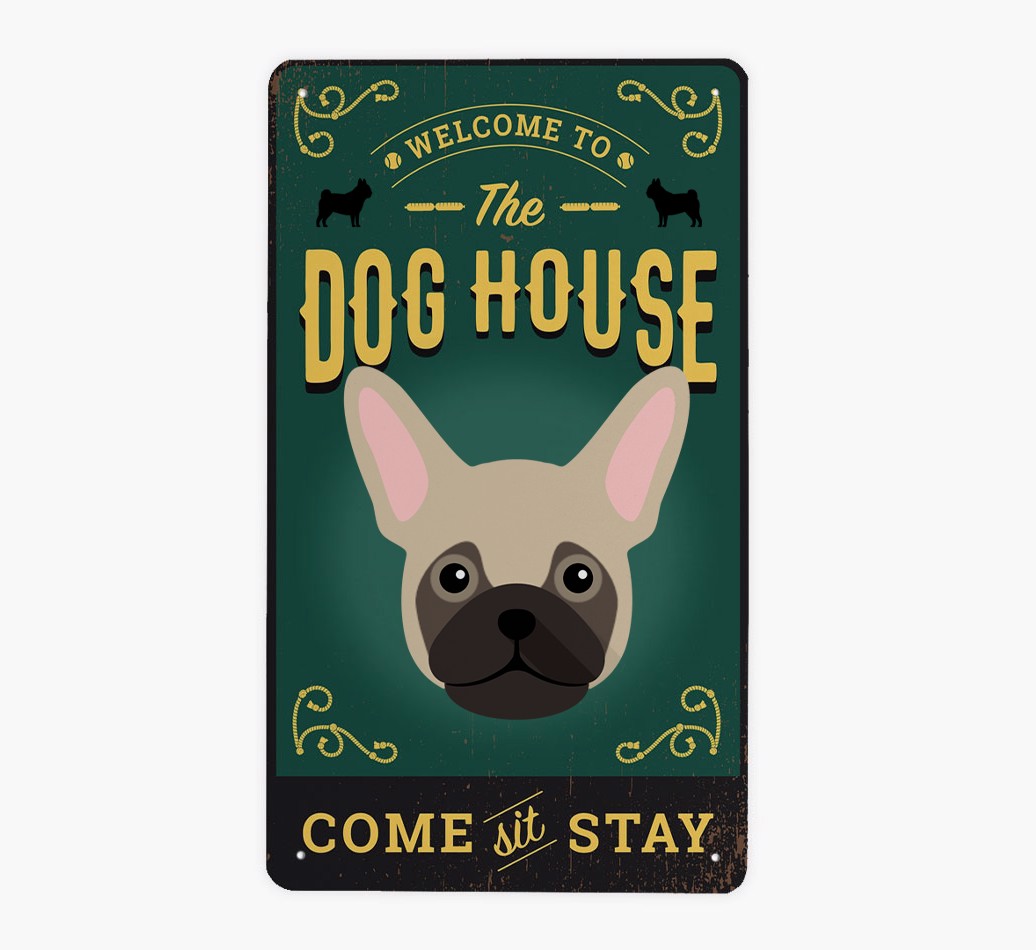 The Dog House Pub Sign: Personalized {breedFullName} Metal Sign - Front view