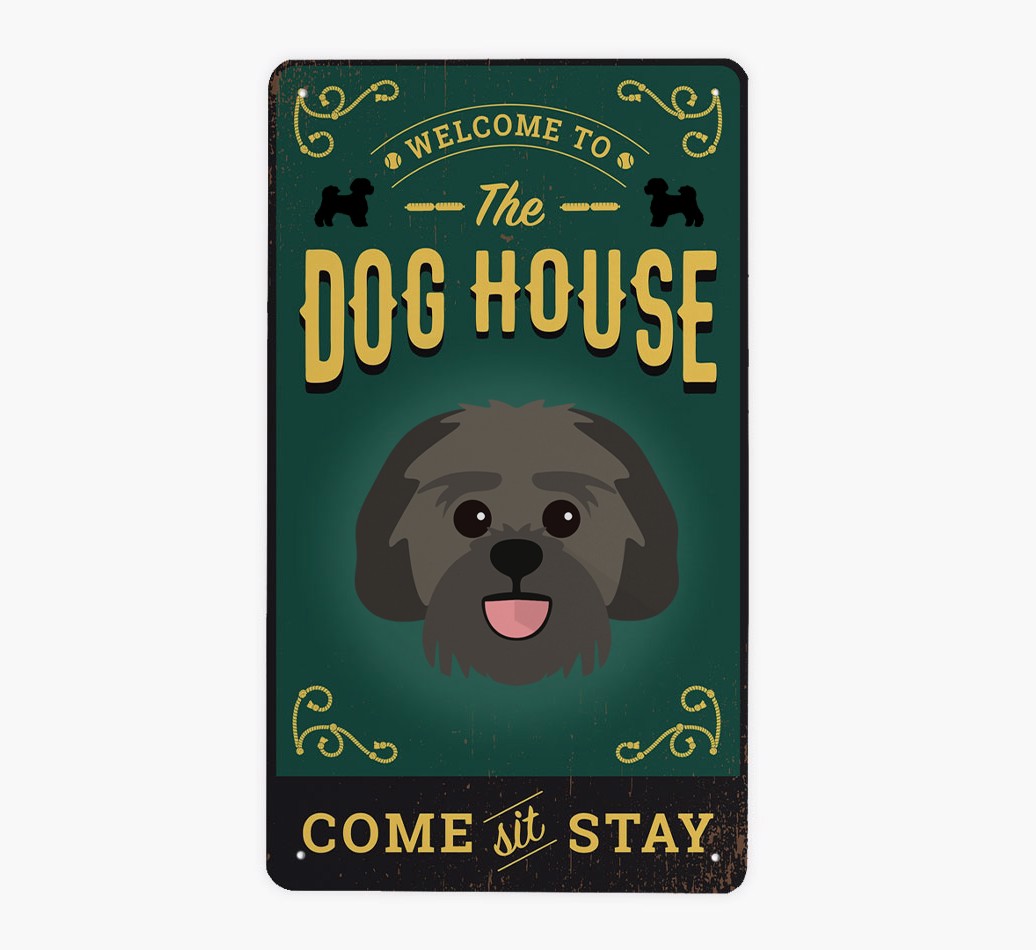 The Dog House Pub Sign: Personalised {breedFullName} Metal Sign - Front view