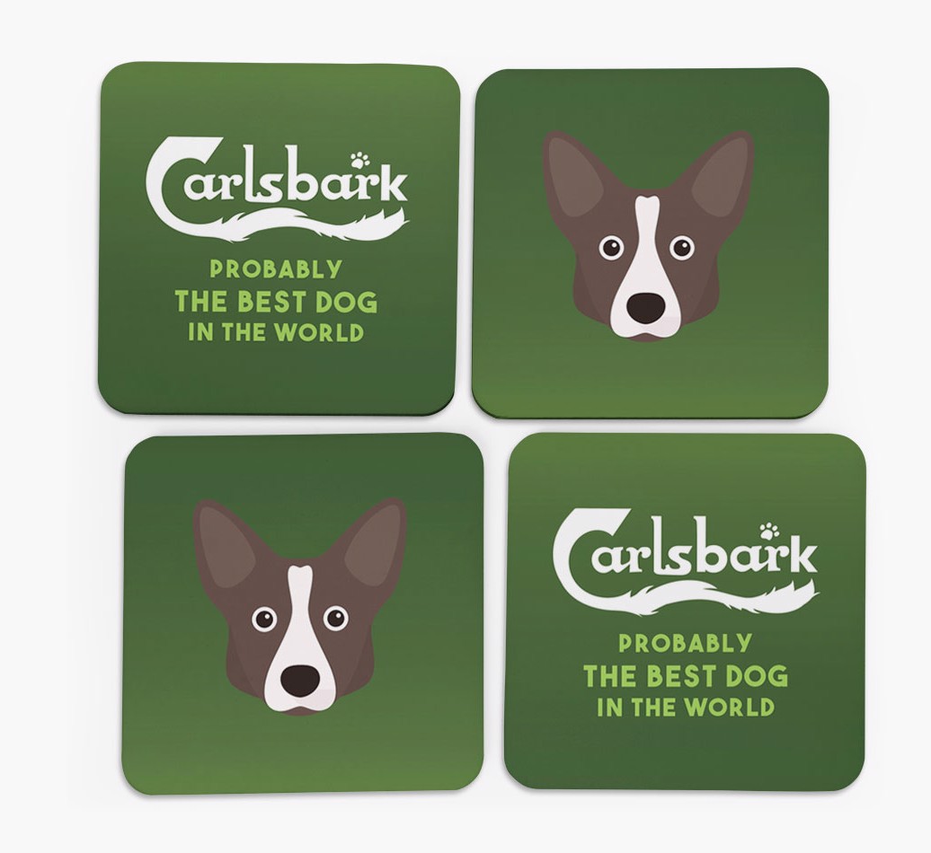 Carlsbark: Personalised {breedFullName} Coasters - front of coasters