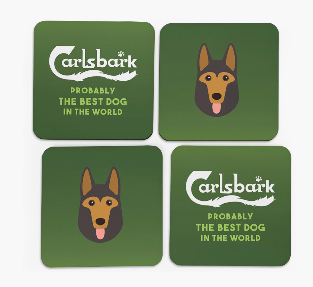 Carlsbark: Personalised {breedFullName} Coasters - front of coasters