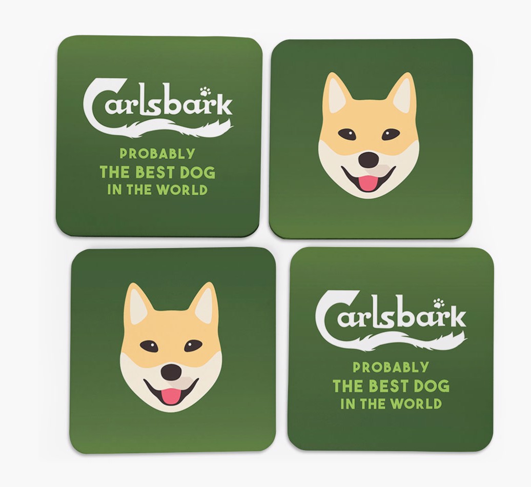 Carlsbark: Personalised {breedFullName} Coasters - front of coasters