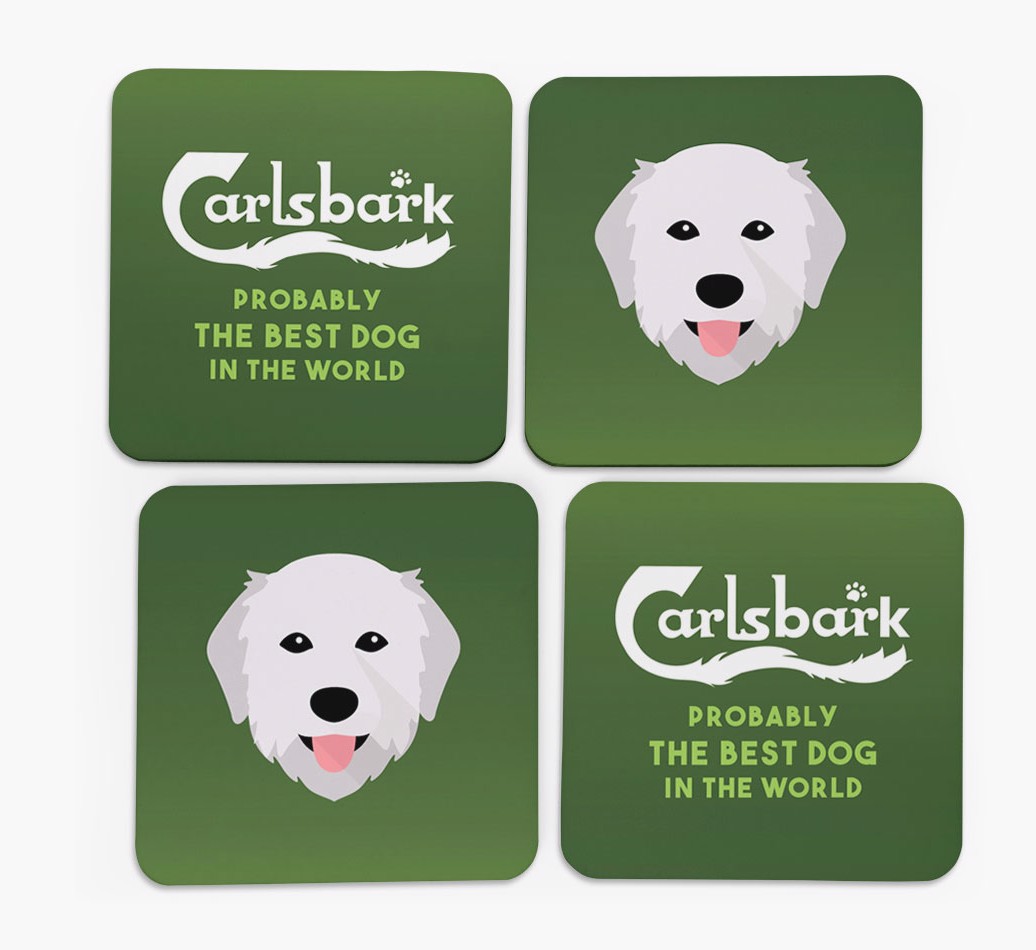 Carlsbark: Personalised {breedFullName} Coasters - front of coasters