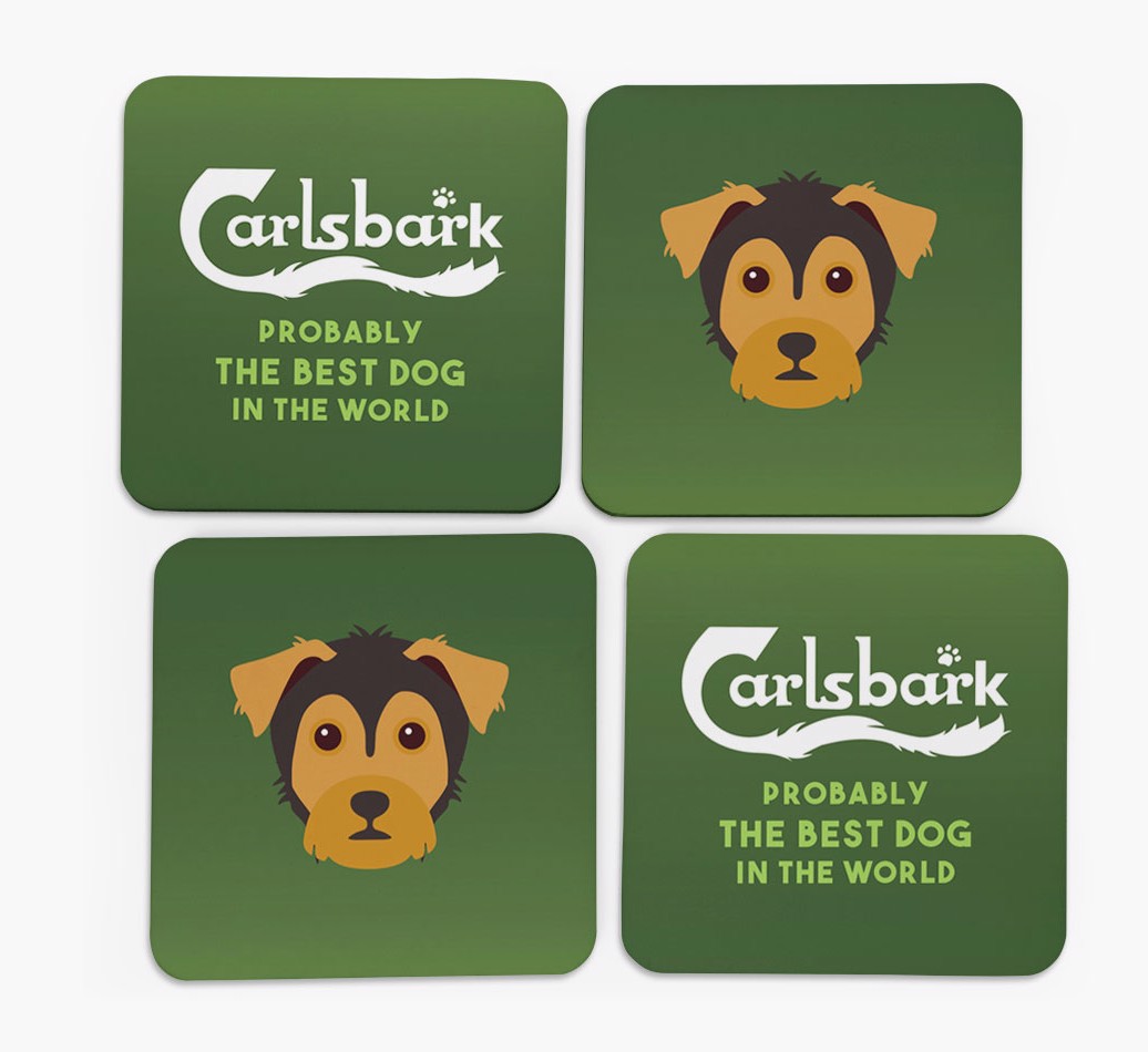 Carlsbark: Personalised {breedFullName} Coasters - front of coasters