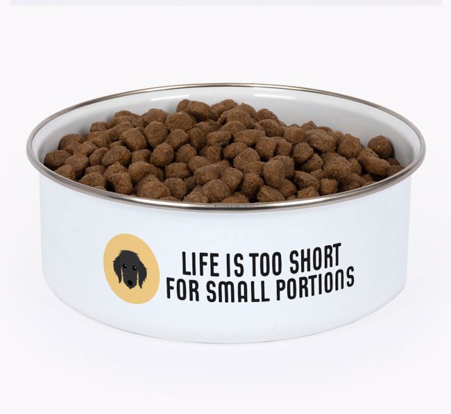 Life Is Too Short: Personalised {breedFullName} Enamel Dog Bowl