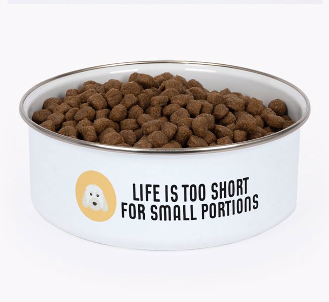 Life Is Too Short: Personalised {breedFullName} Enamel Dog Bowl