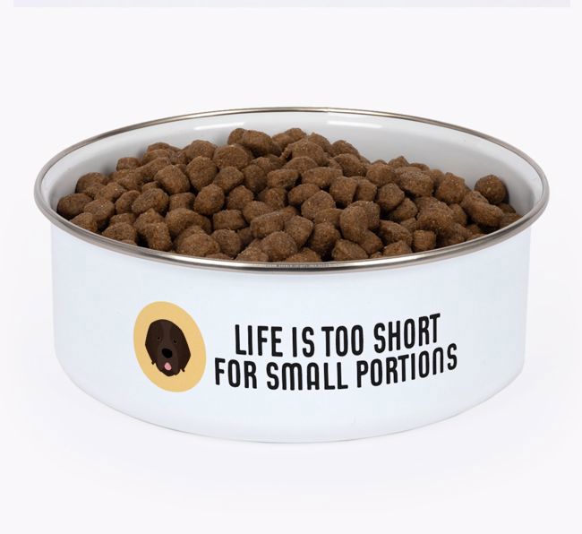 Life Is Too Short: Personalised {breedFullName} Enamel Dog Bowl