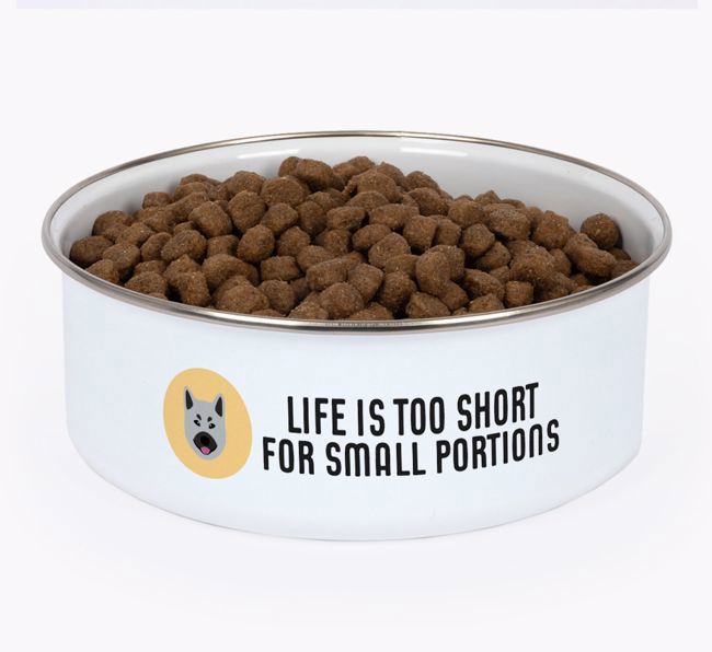 Life Is Too Short: Personalised {breedFullName} Enamel Dog Bowl