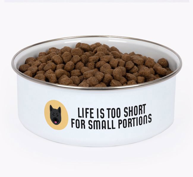 Life Is Too Short: Personalised {breedFullName} Enamel Dog Bowl