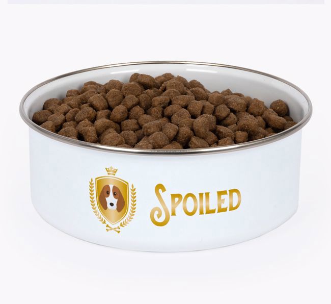 Spoiled: Personalised {breedFullName} Enamel Dog Bowl