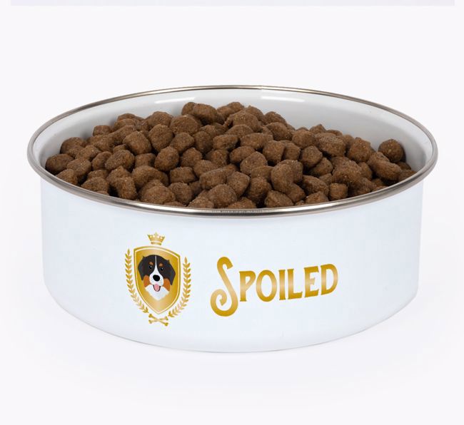 Spoiled: Personalised {breedFullName} Enamel Dog Bowl