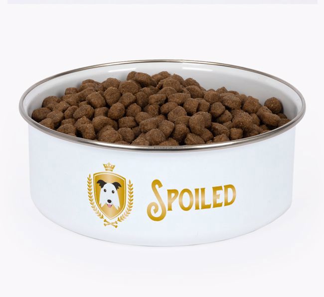 Spoiled: Personalized {breedFullName} Enamel Dog Bowl